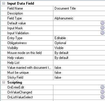 2. Data field properties