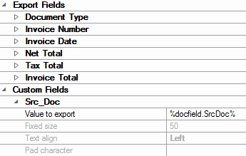 4. Export Fields Configuration