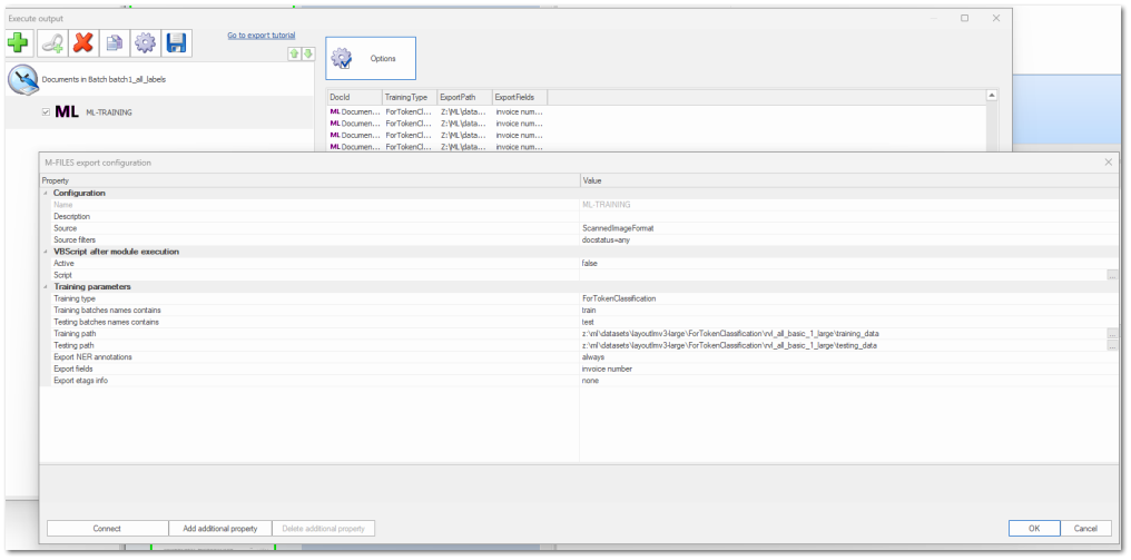 Exporting a batch into a ML Dataset