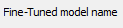 4. Name of the Fine-Tuned model
resulting from training