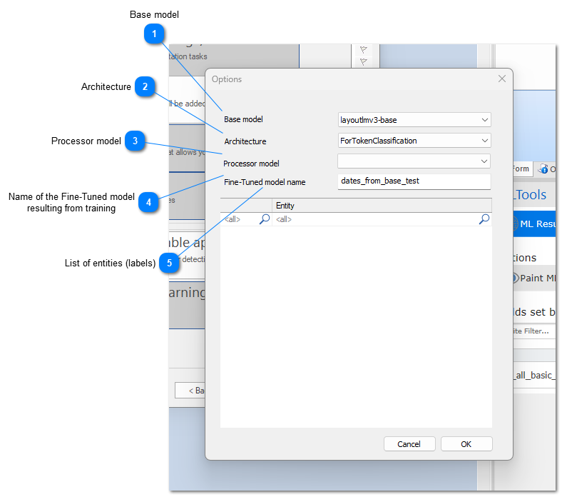 Wizard for creating a Machine Learning Job