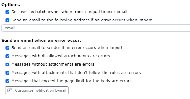 12. Email Options