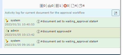 3. Approval workflow history